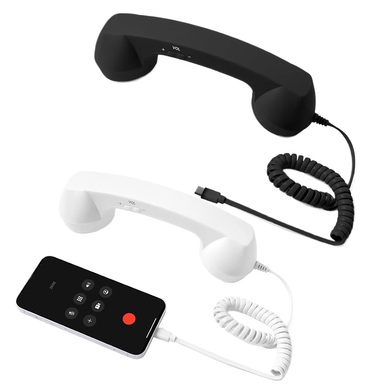 Type-C Retro Phone Adapter Landline Converter with Microphone Handset Classic Home Office Travel Desk Telephone Accessory Gift