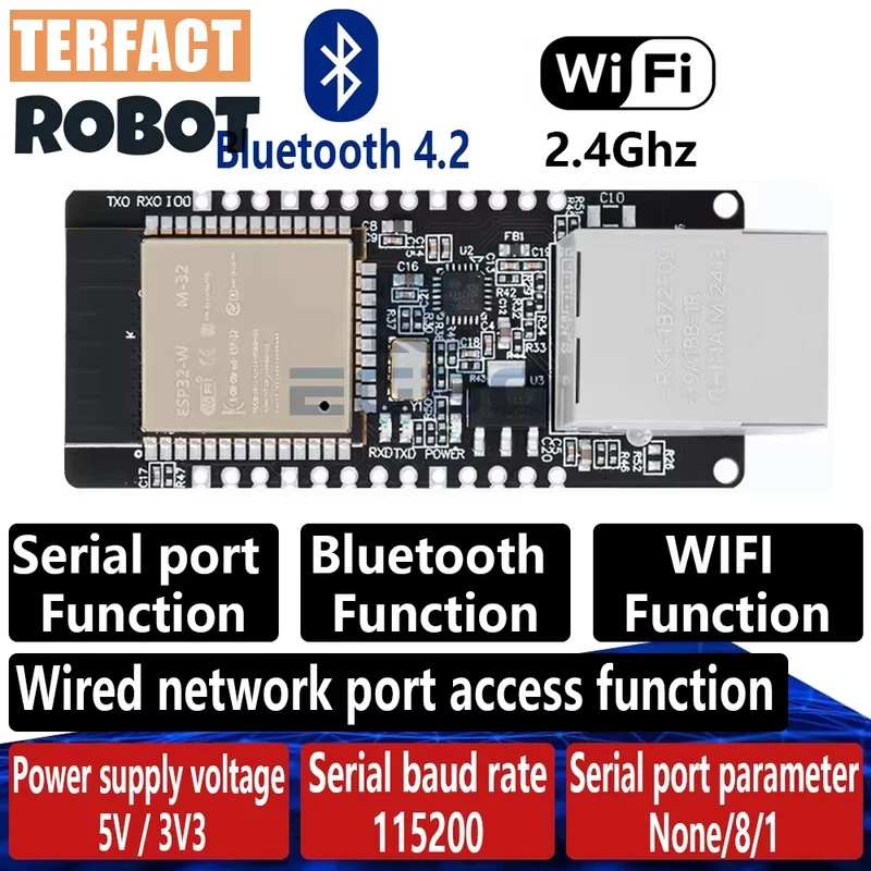 

1-5 шт. WT32-ETH01 встроенный последовательный порт сетевой Ethernet Bluetooth-совместимый WIFI комбинированный шлюз MCU ESP32 беспроводной модуль