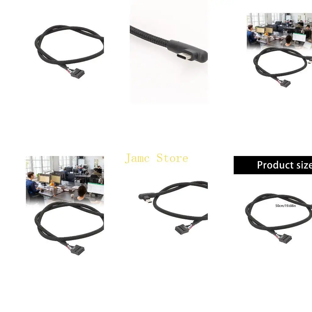 LX0B Reinforced USB 9 Pin to Type Connection Cable 50cm for Mini Monitor Panel Camera Cord