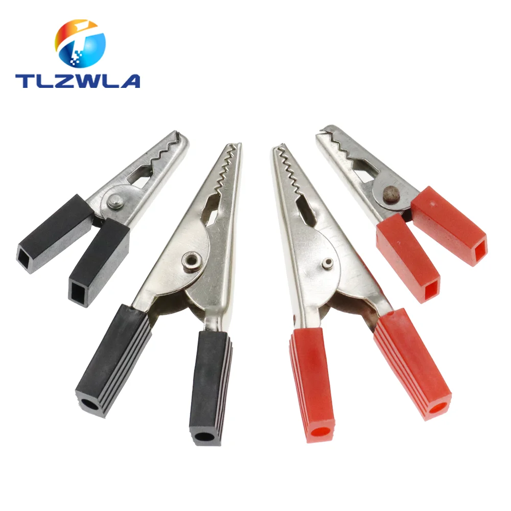 10PCS Small/Large Insulated Crocodile Clips Plastic Handle Cable Lead Testing Metal Alligator Clips Clamps 35/50MM Length