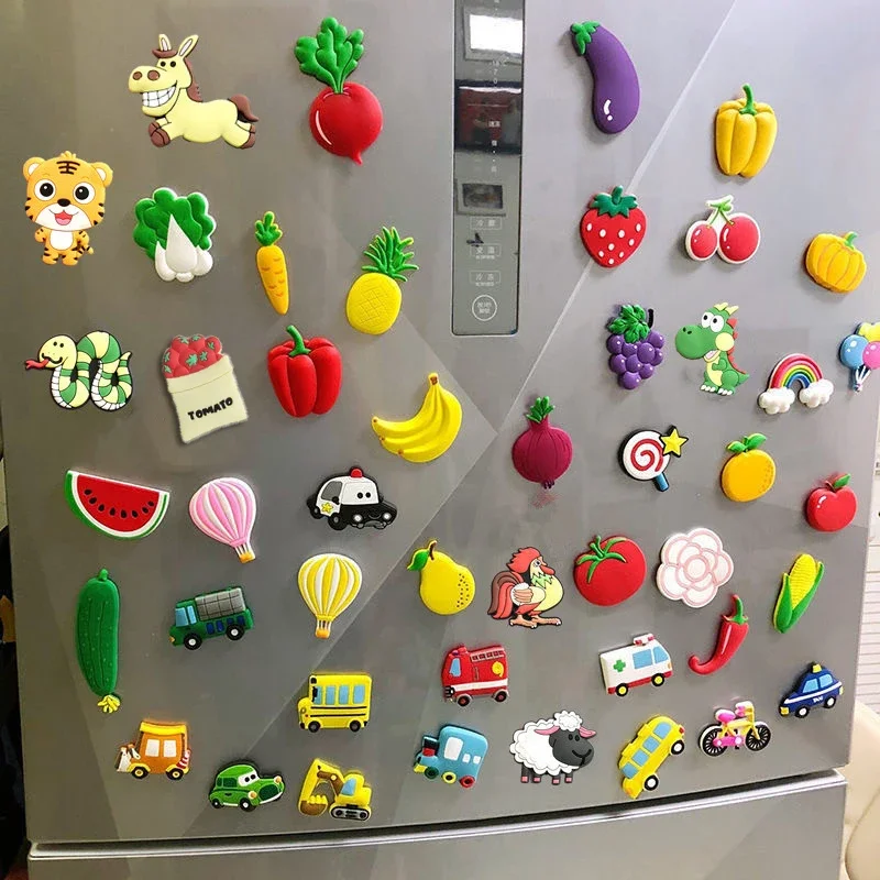 

1 Set PVC Cute Fridge Magnets for Children Cartoon Animal Magnets for Refrigerator Decor Funny Magnetic Letters Numbers Kids Toy