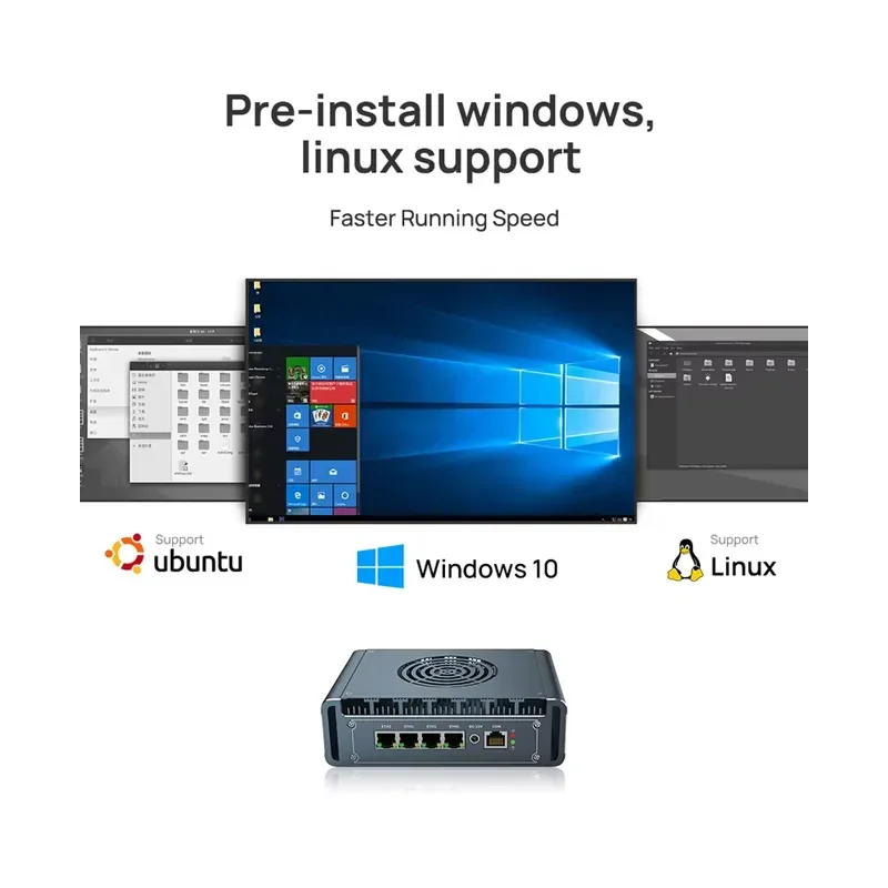 2.5G Lan Fanless Mini PC I7 13620H 1195G7 I5 1235U I3 1215U 8505 4x i226-V Proxmox PfSense Metal Computer Firewall Soft