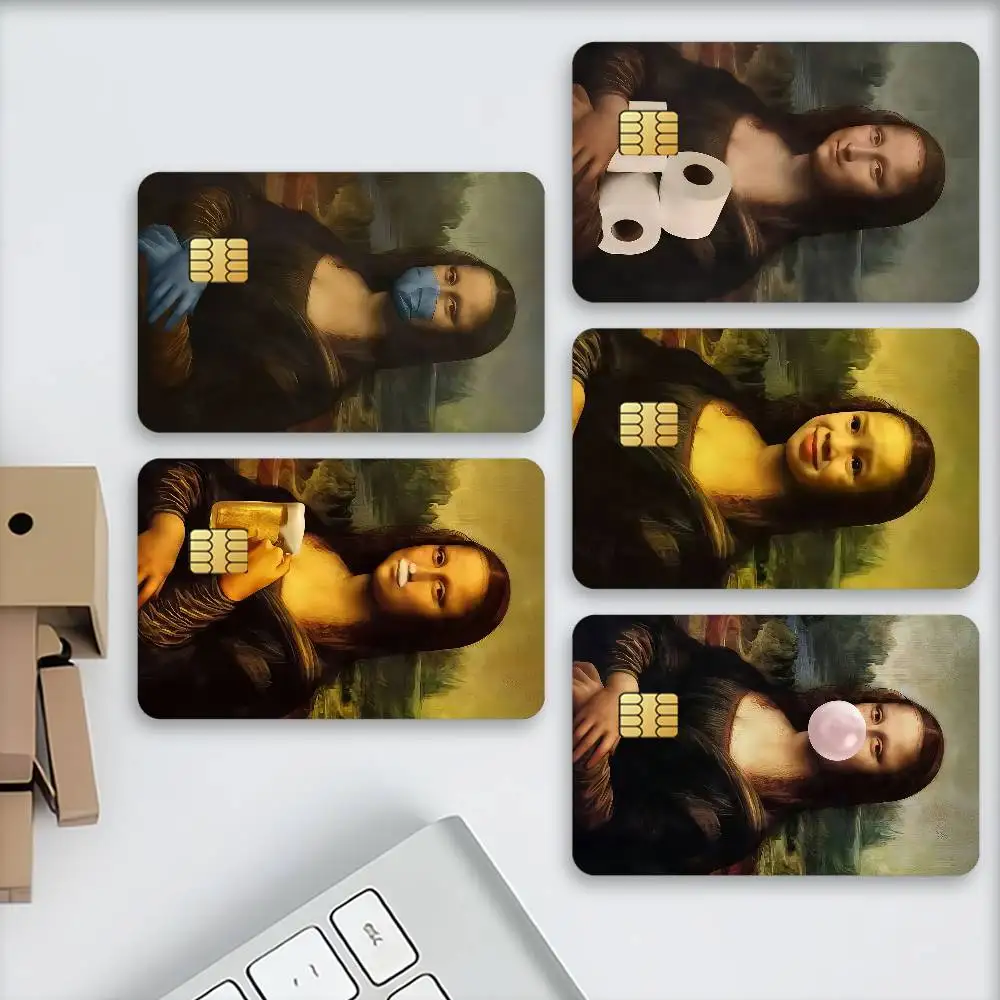 Art Vintage Mona Lisa Credit Card Stickers Skin For Bank Debit Decorative Protection Scratch-resistant Gift 4PCS