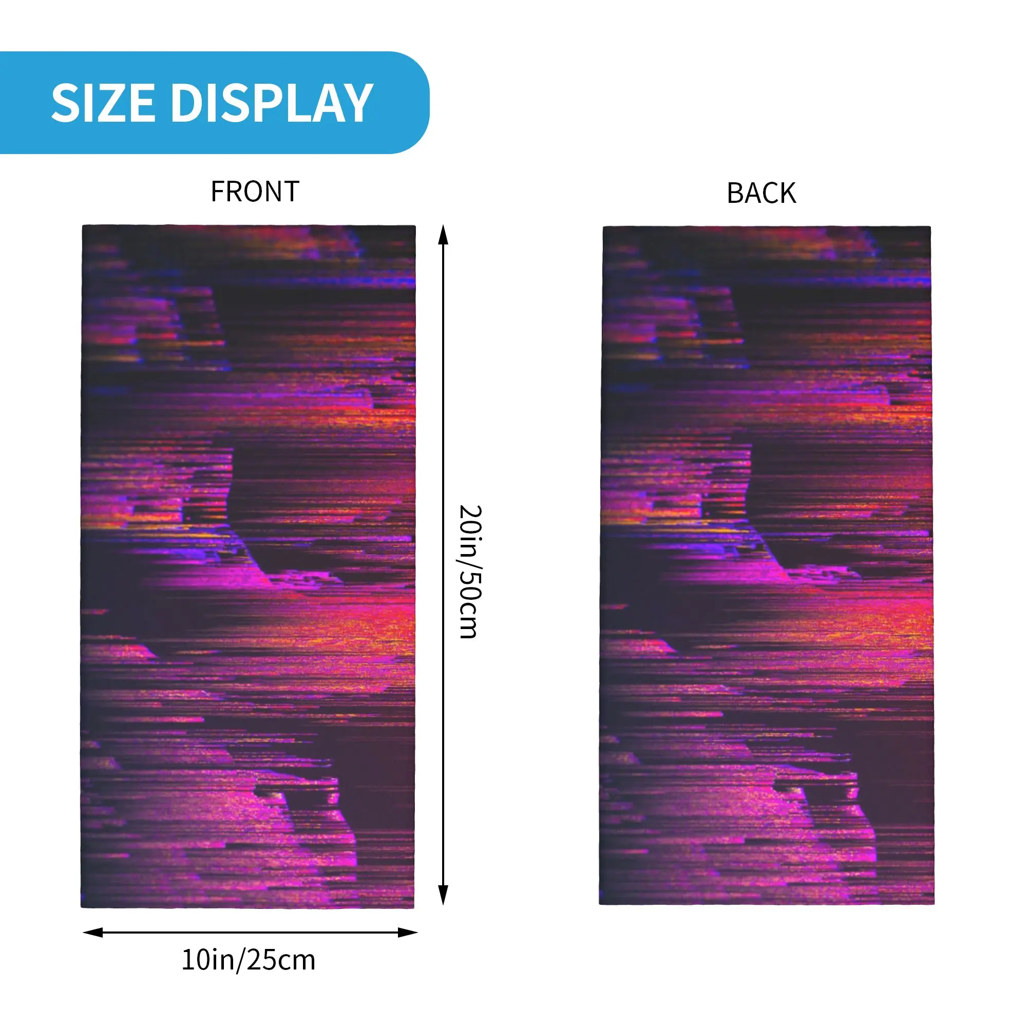 Digital Glitch Wind Abstract Pattern Bandana Neck Cover Printed Wrap Scarf Face Mask Outdoor Sports for Men Women Adult Washable