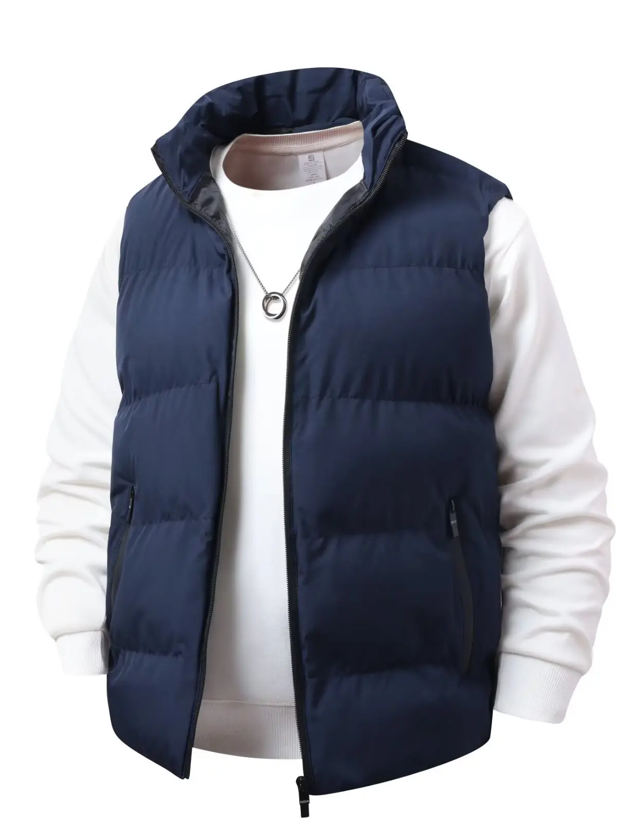 

Мужской утепленный хлопковый жилет на молнии, повседневный, зимний, теплый, в корейском стиле, стандартной длины