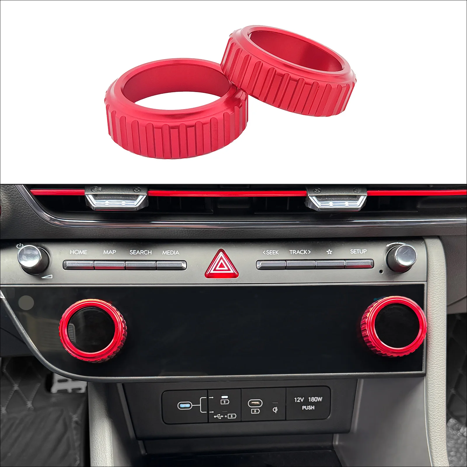 For Hyundai Tucson NX4 2024 Interior Air Conditioner AC Knob Ring Decorative Cover Trim Accessories