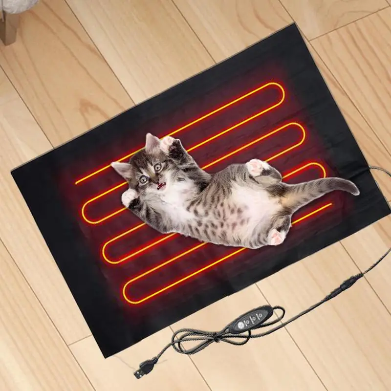 Waterproof pet Heating Pad Safe Temperature Adjustment Cat Dog Heating Pad Reptile Heating Mat USB Puppy Heating Pad For Winter