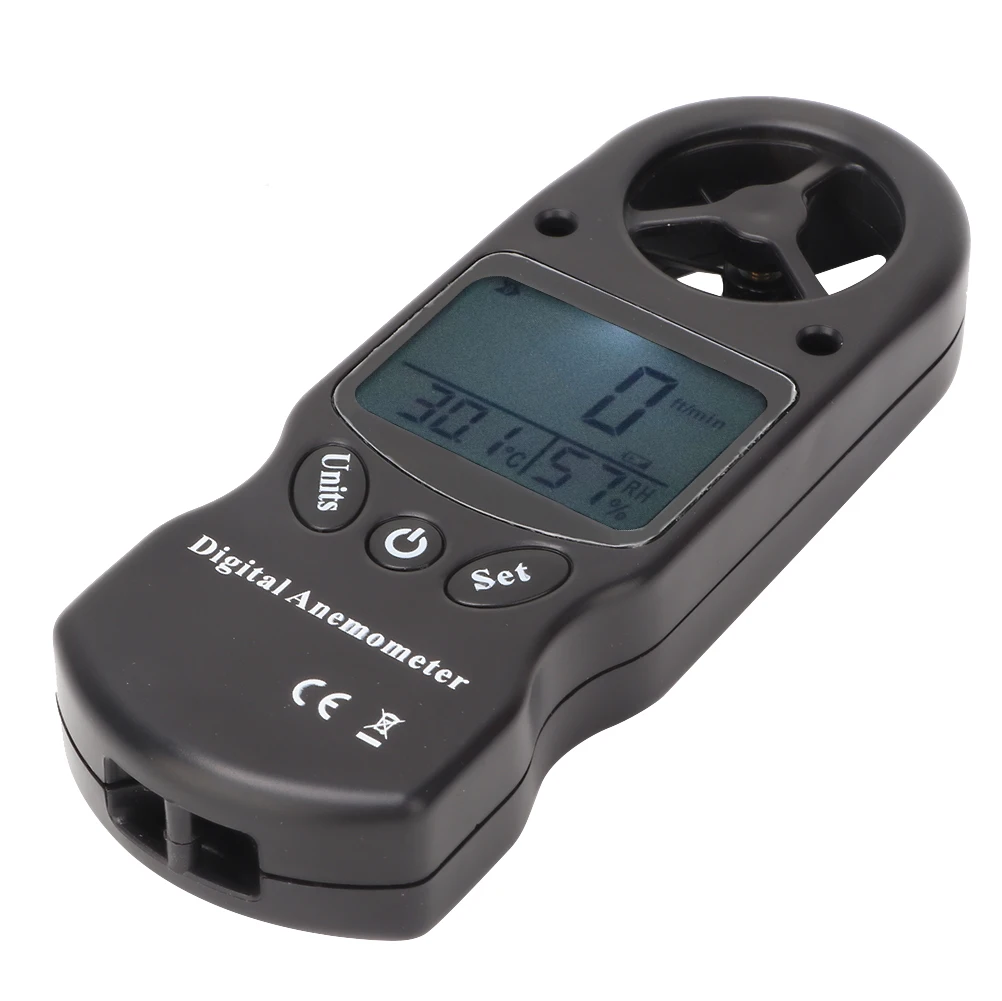 Digital Anemometer Mini Handheld Anemometer Multifunction 3-in-1 Thermometer Hygrometer Anemometer Outdoor Measuring Tools