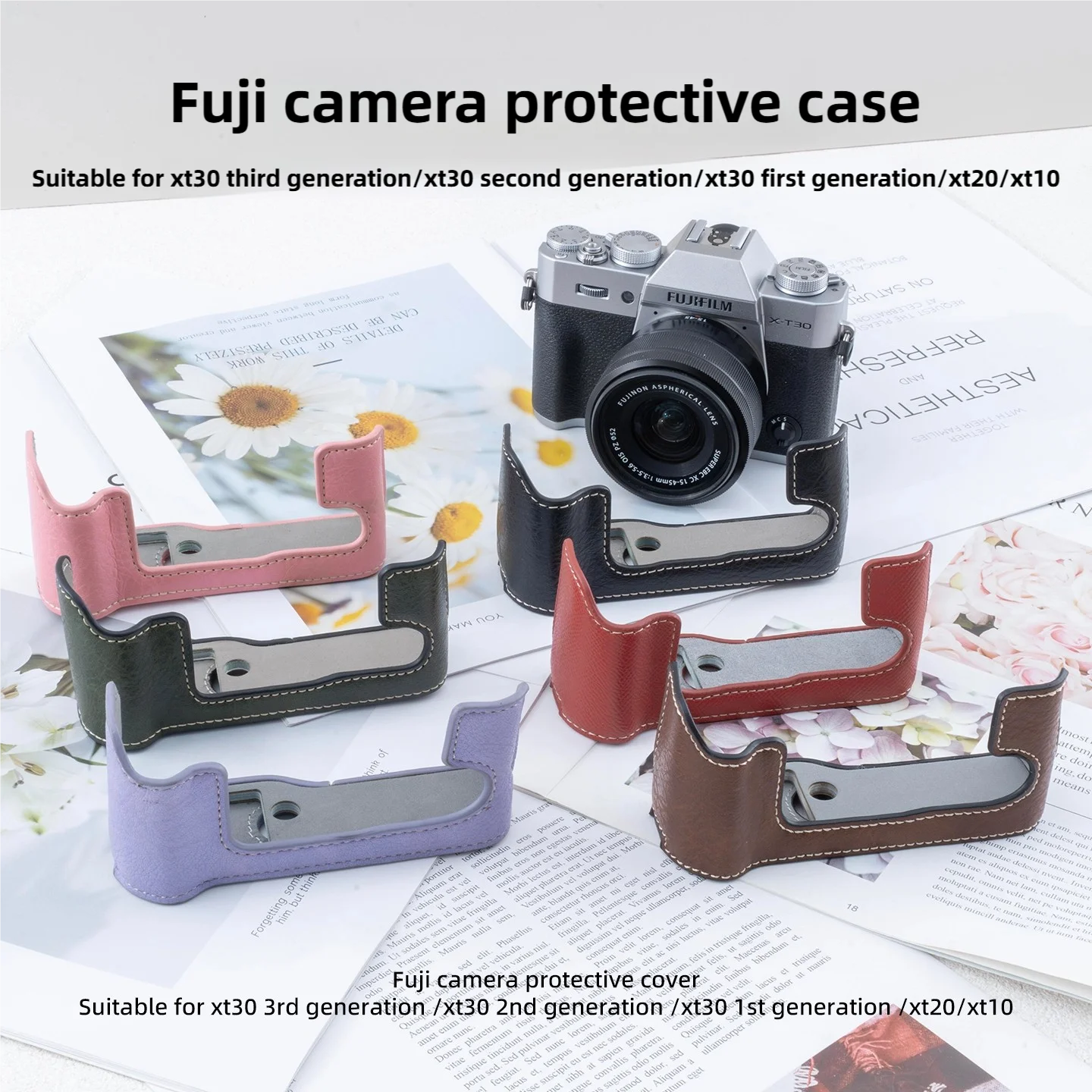 Camera bag for Fuji XT30iii/XT30ii/xt30 camera protection case, XT20 XT10 protective shell strap accessory.