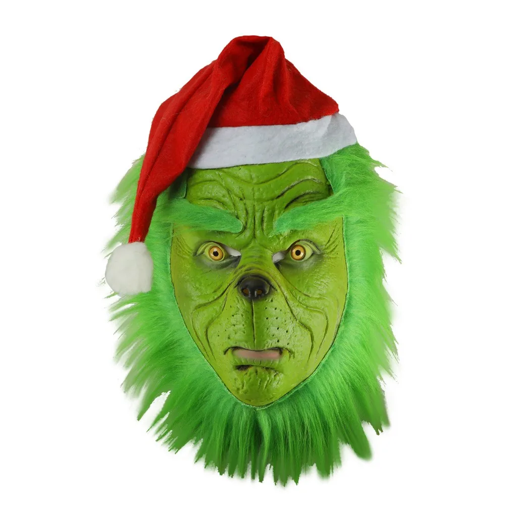 Costume de cosplay de monstre vert de Noël pour adultes et enfants, déguisement, combinaison, masque, batterie, Halloween, carnaval, vêtements de fête, jeu de rôle