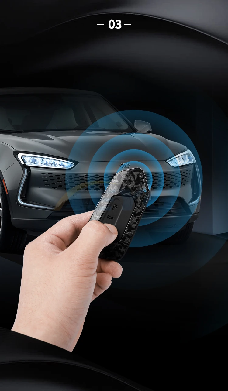 ABS Carbon Faser Auto Schlüssel Fall Abdeckung Für VW Volkswagen Golf 8 Mk8 Koda Octavia 3 Tasten Smart Keyless control Shell Zubehör – Detail 5