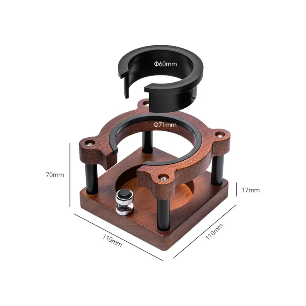 コーヒータンパー収納ラック、スポータフィルターホルダー、サポートベーススタンド、エスプレッソ用ウォールナットウッド、バリスタアクセサリー、53mm、54mm、58mm