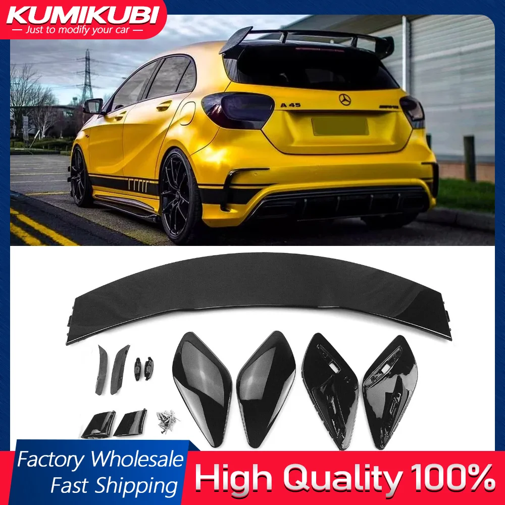 

For Mercedes BENZ 'A45 AMG Style' A Class W176 A160 A180 A200 A250 A45 Gloss Black Rear Boot Roof Spoiler 2013-2018