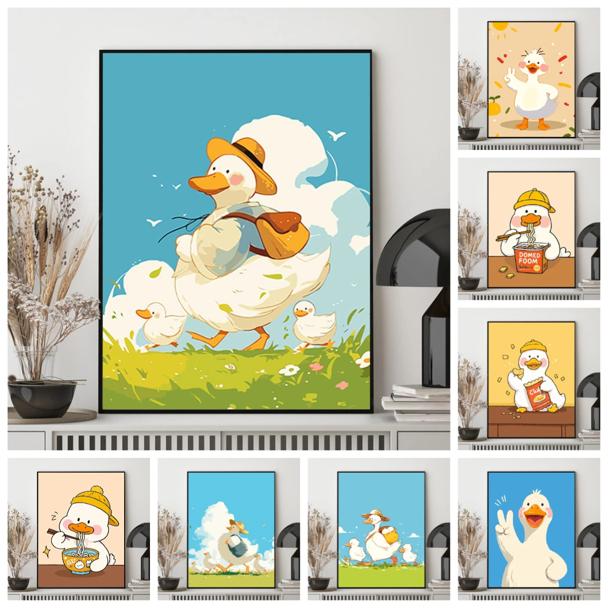 Jigsaw Puzzles Cute Cartoon Duck Family 500/1000/1200/2000PCS Home Decor for Living Room Bedroom Wall Decor Gift No Frame