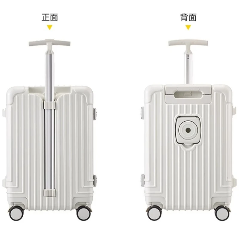 الوالدين والطفل حقيبة سفر يمكن للأطفال الجلوس وركوب أمتعة الأطفال مع حامل الكأس USB حقيبة تروللي بعجلات كسول المشي الصعود حقائب #5