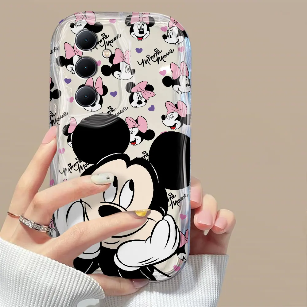 Disney Mickey Minnie 3D Wave Case For Samsung A73 A72 A71 A55 A54 A53 A35 A34 A33 A25 A24 A23 A15 A14 A13 A05 A04 4G 5G Cover