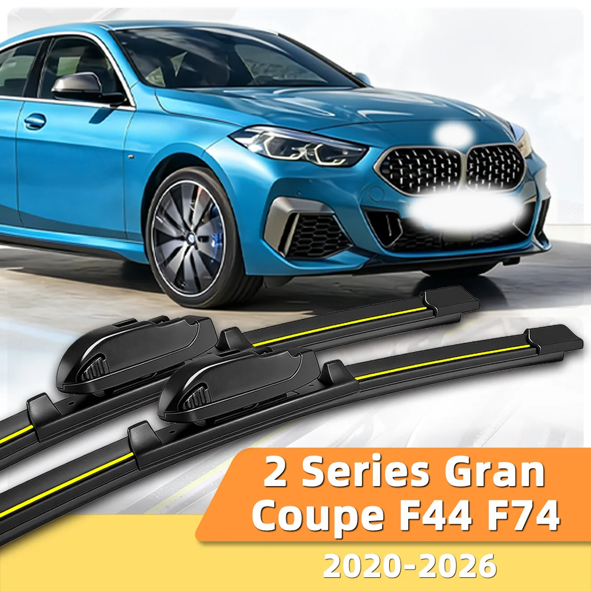 

2PCS Car Windshield Wiper Fit For BMW 2 Series Gran Coupe F44 F74(2020-2026)Windshield Boneless Front Wiper Natural Rubber Strip