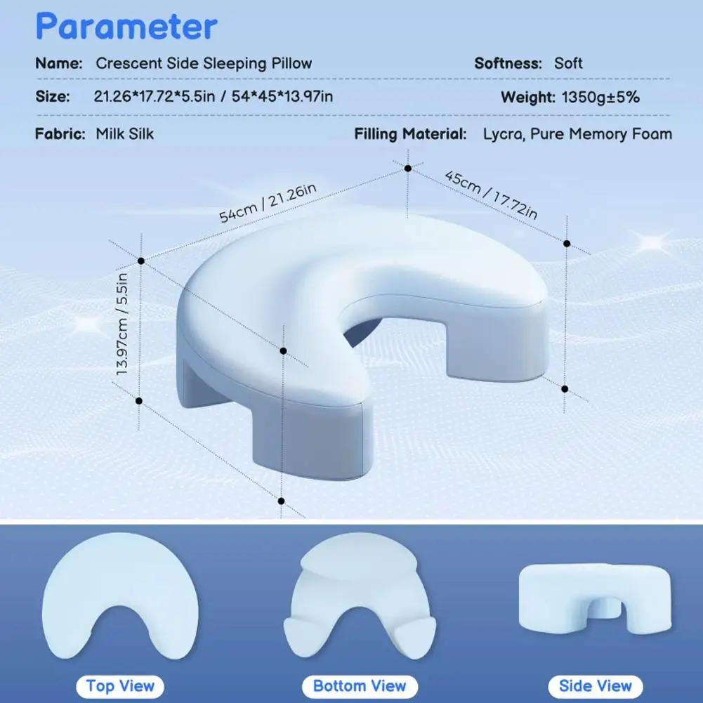 Memory Foam Side Sleeper Pillow with Arm Holes - Image 4