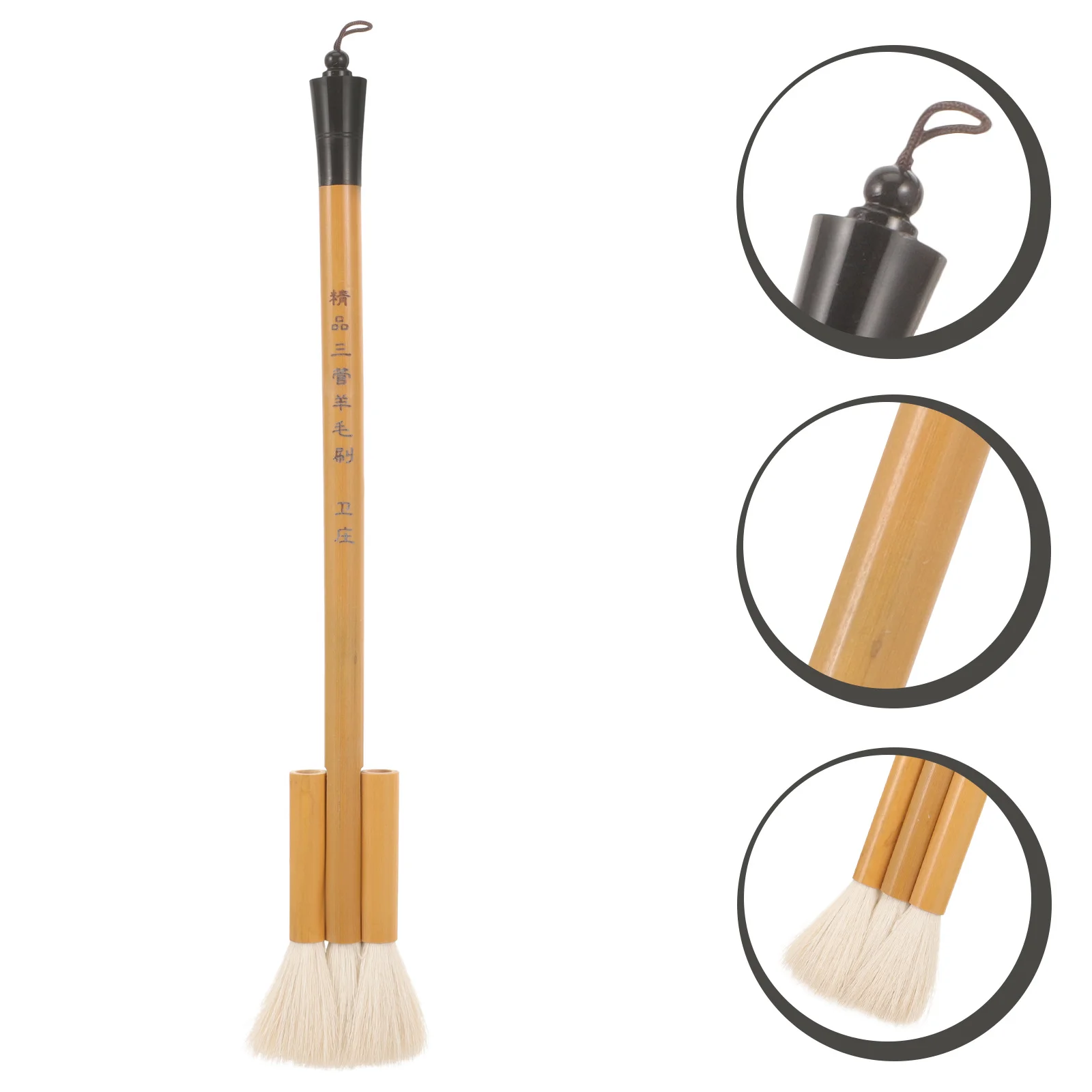 

Bamboo Handle Wool Paint Brush Flat Handle Durable for Watercolor Drawing Wall Painting Tool Art Craft Watercolor Brush