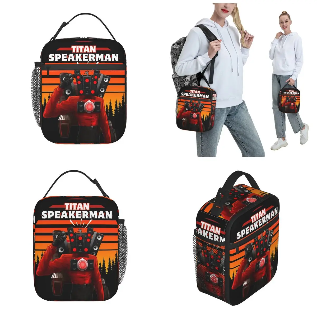 Titan Speakerman Skibidi Toilet Insulated Lunch Bag Thermal Bag Reusable Lunch Container Large Tote Lunch Box Office Picnic