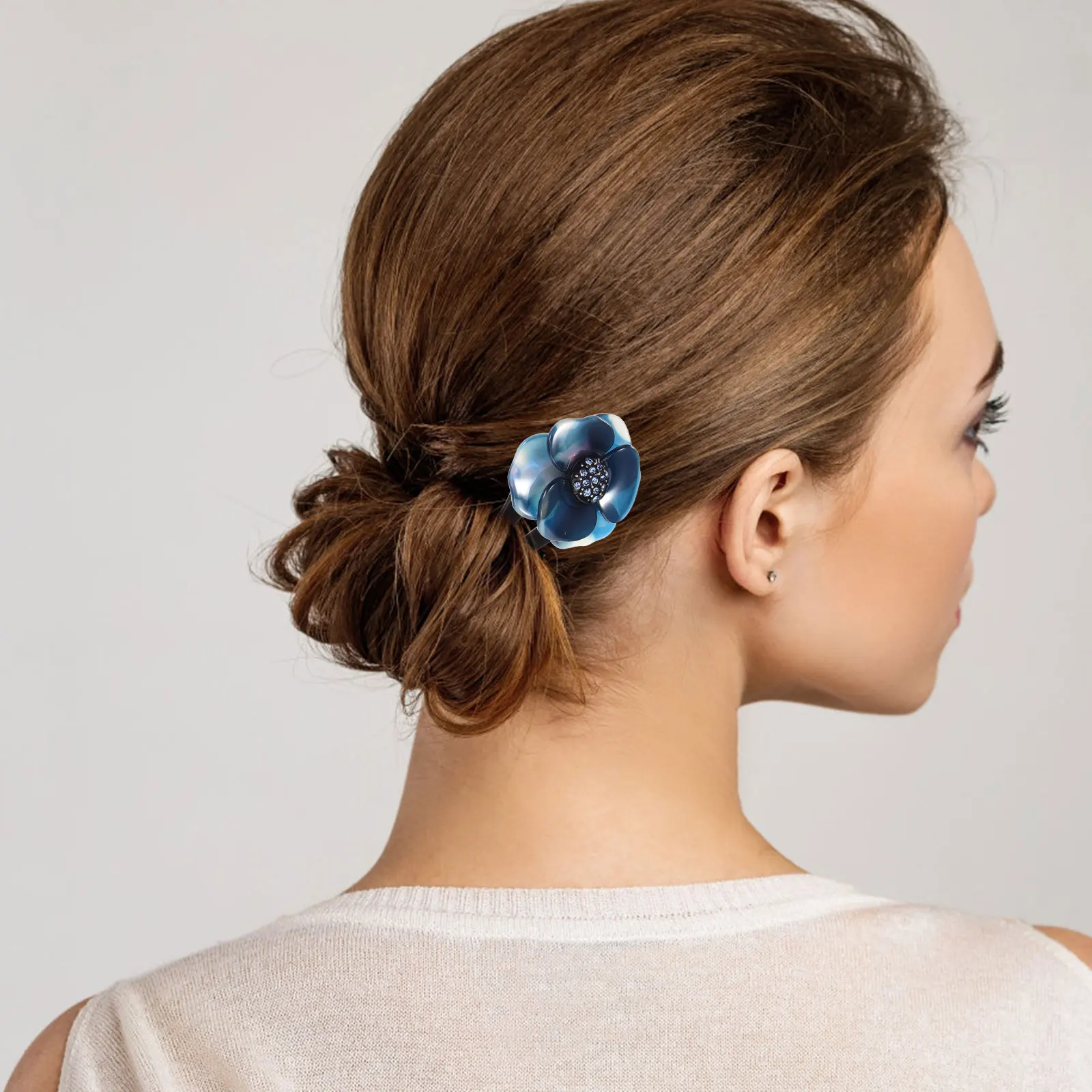 

Rhinestone Hair Stick Traditional Hanfu Hairpin Vintage Style Decorative Hairpin For Women Girls Elegant Floral Hair Accessory