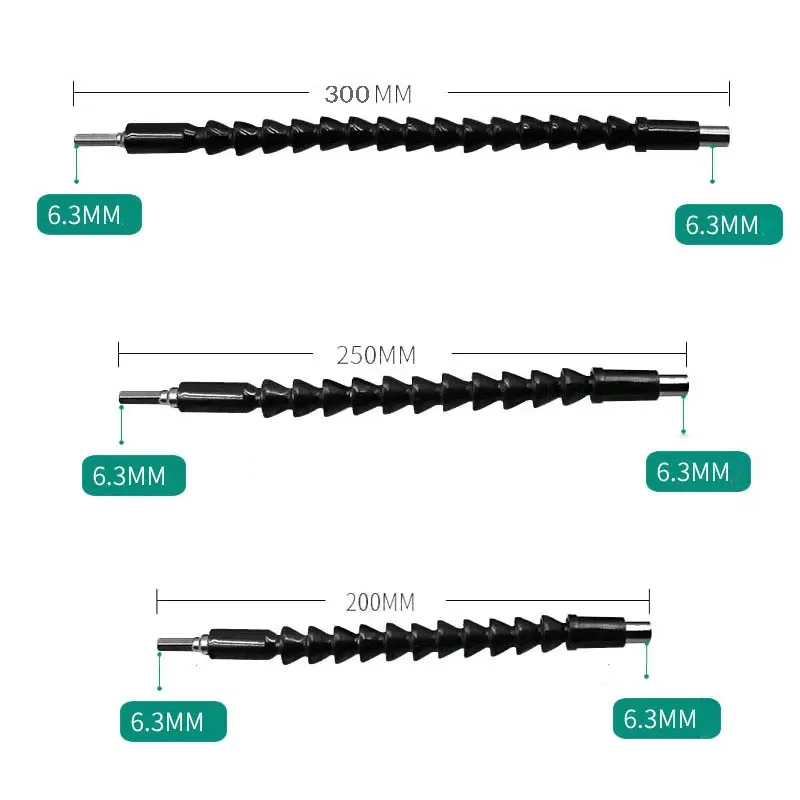 Imagem -06 - Flexível Chave de Fenda Broca Titular Link para Furadeira Eletrônica Extensão Hex Screwdriver Eixos Macios 200 mm 250 mm 300 mm