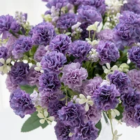 5 Forks 15 Heads Small Carnation for Wedding Arch Decor Christmas Garland Accessories Home Floral Arrangement Artificial Flowers 3