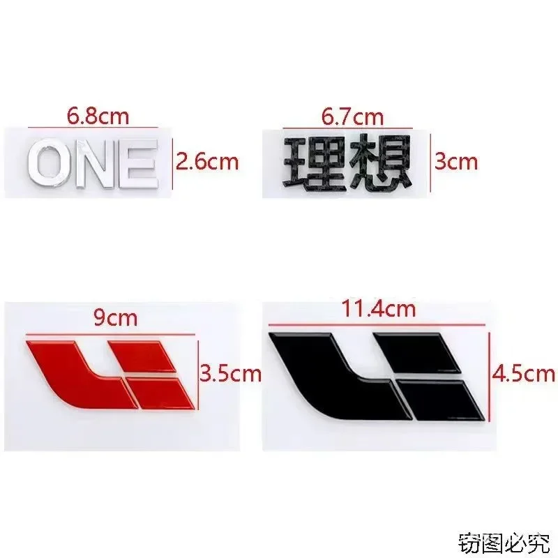 Car Emblem Sticker Black for LEADING IDEAL LiXiang L7 L8 L9 ONE Auto Front Rear Logos Decoration Modified Styling Accessories