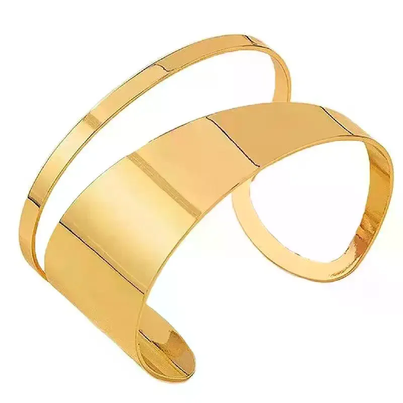 Hip Hop Street Hollow Irregular Bracelet Wide Open Adjustable Bangle Fashion Jewelry for Boys Girls Daily Wear