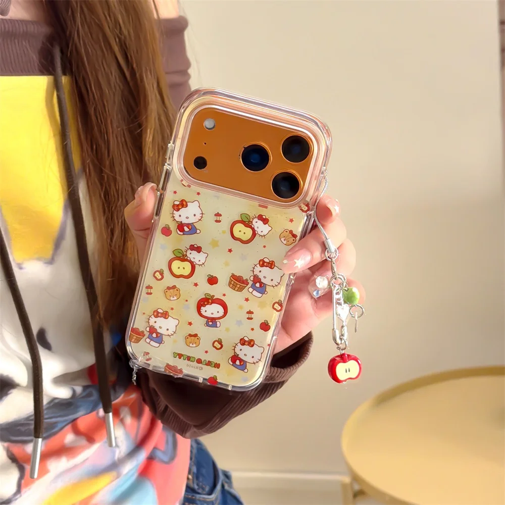 

Cute Star Bear Hellokitty Kawaii Phone Case For iphone 15 16 17 Pro 13 14 Pro Max With charm Shockproof Cartoon Protective Cases