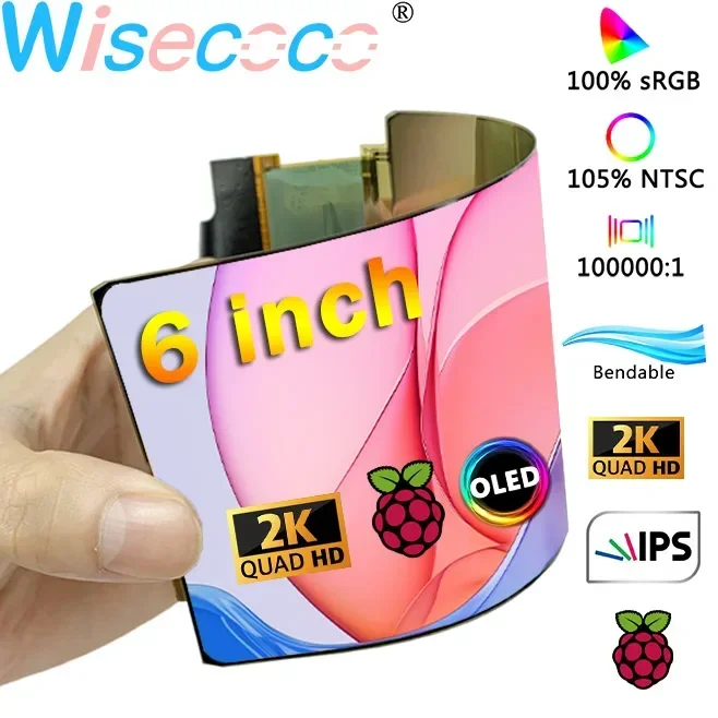 6 Inch 2880x1440 Flexible AMOLED 60Hz Landscape LCD Ultra Thin Display Bendable OLED Screen MIPI USB-C Controller Driver Board