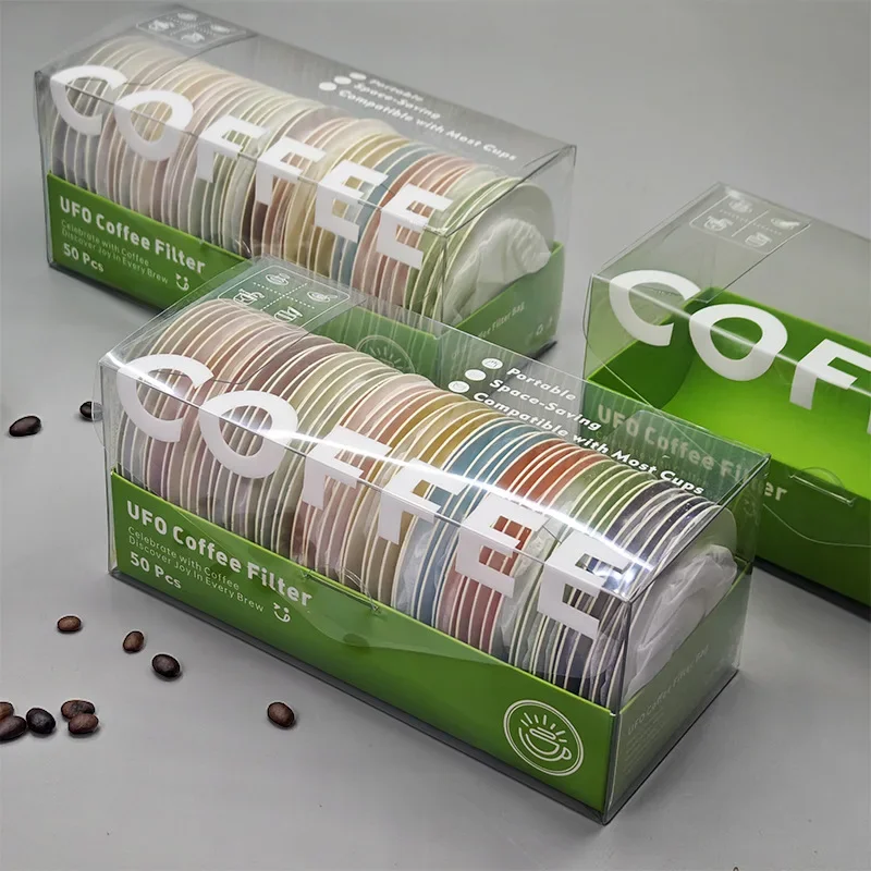 Coffee Filter Paper Flying Saucer Shape Hanging Ear Filter Paper Hand Brewed Coffee Powder Disposable Filter Paper view 6