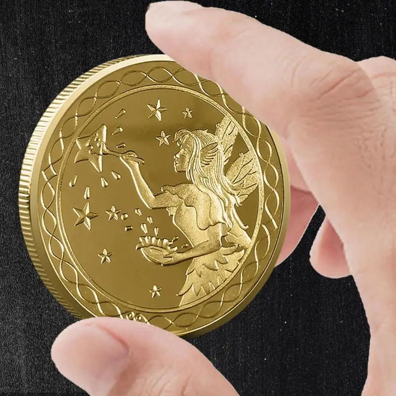 عملة تذكارية مطلية بالذهب للأطفال ، عملة التشفير الإبداعية ، هدايا التغيير ، المعادن المادية ، الجنية