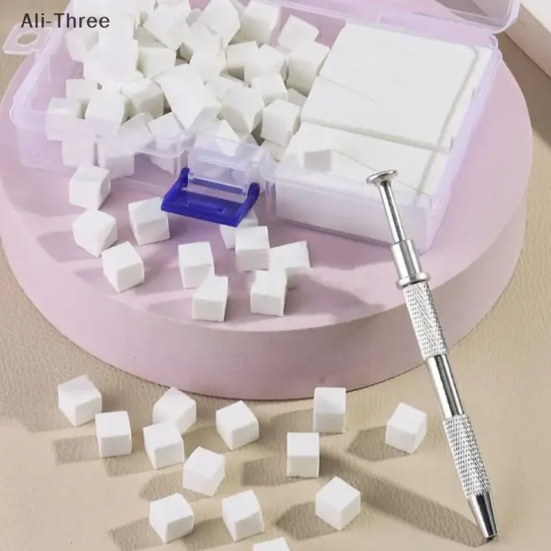 1 صندوق لينة مسمار الإسفنج ل أومبير مسحوق التدرج تأثير ماكياج رغوة مسمار الفن الإسفنج فرشاة مع انتزاع القلم أدوات مانيكير #1