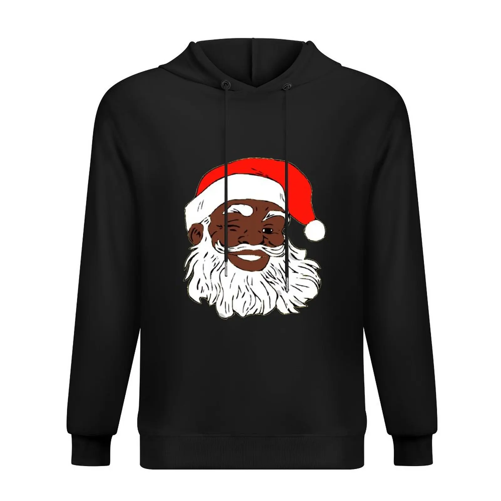 

Winking Black Santa Claus Christmas XMAS Hoodie graphic t shirts men autumn jacket men autumn new products hoodie