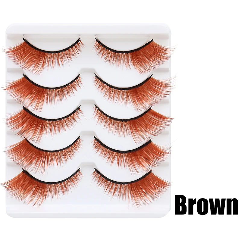DINGSEN Bunte Wimpern, künstliche Wimpern, DIY-Wimpern, blau, rot, rosa, farbige Wimpern, falsche Wimpern, natürliche Streifenwimpern, Cosplay – Detail 31