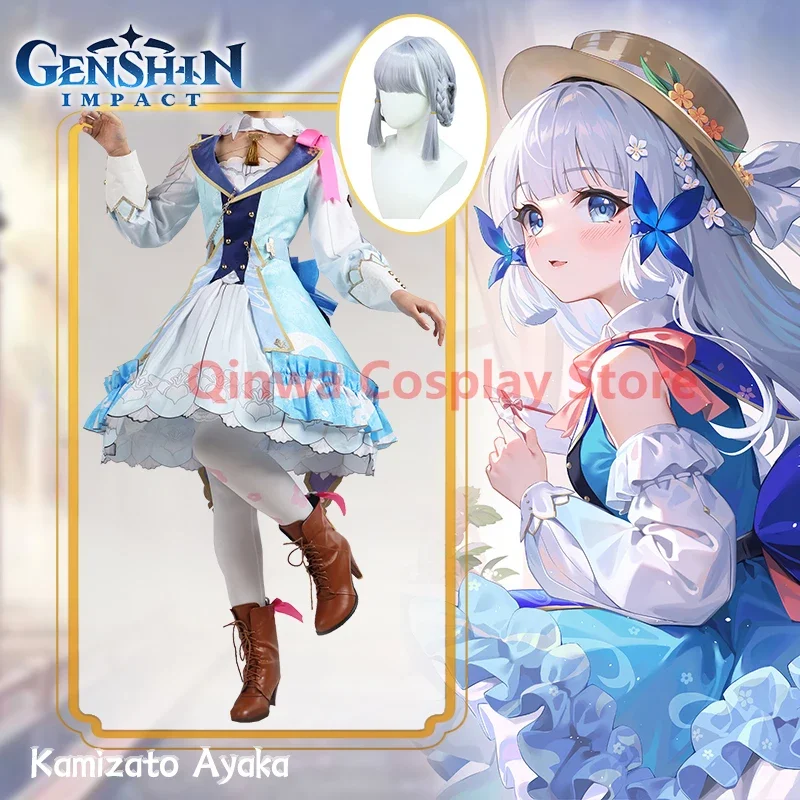 

Genshin Impact Kamizato Ayaka Cosplay Costume Uniform Anime Chinese Style Halloween Costumes For Women Game