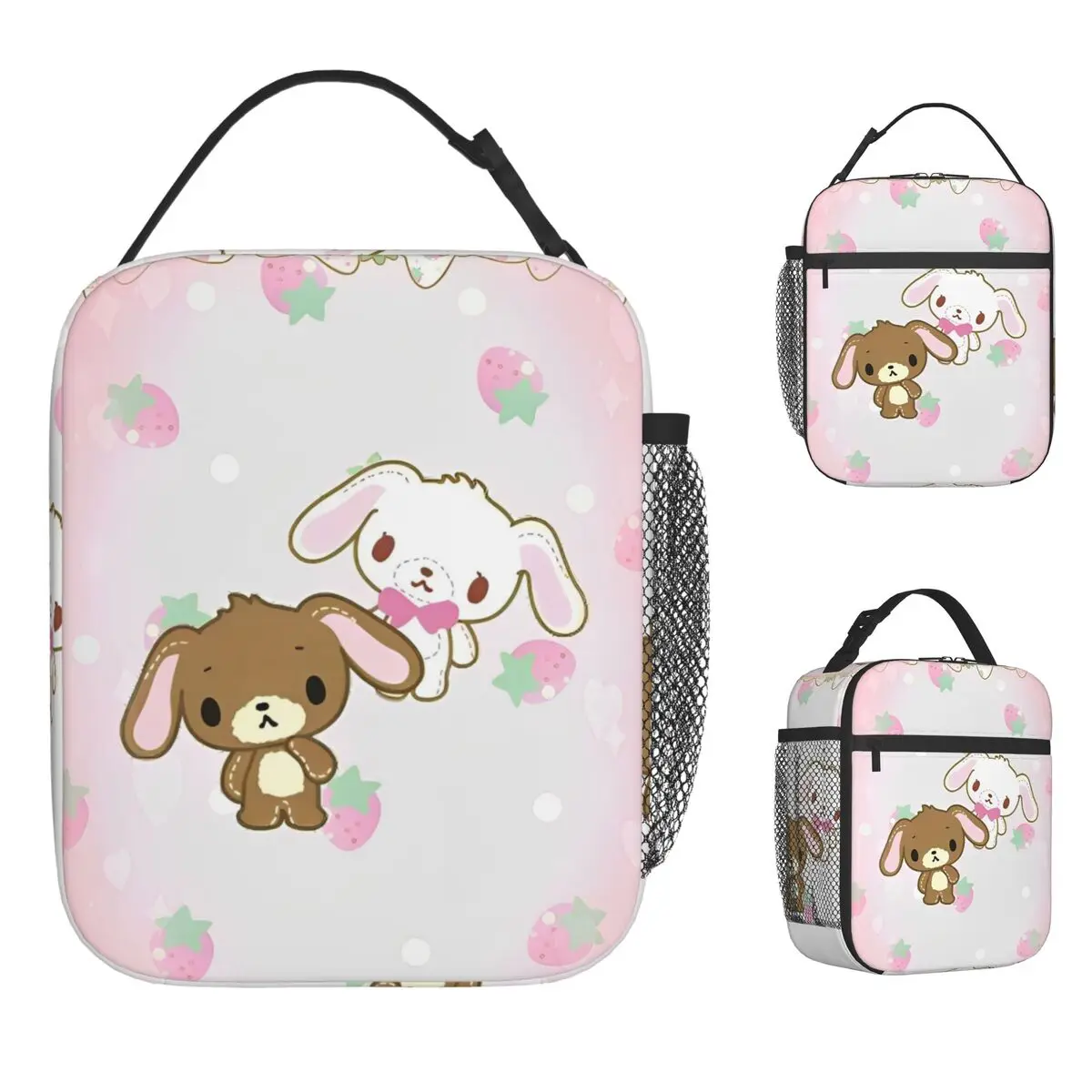 Bolsas de almuerzo con aislamiento de conejitos de azúcar, contenedor de almuerzo de conejo de azúcar a prueba de fugas, bolsa térmica, fiambrera, bolsa Bento para exteriores