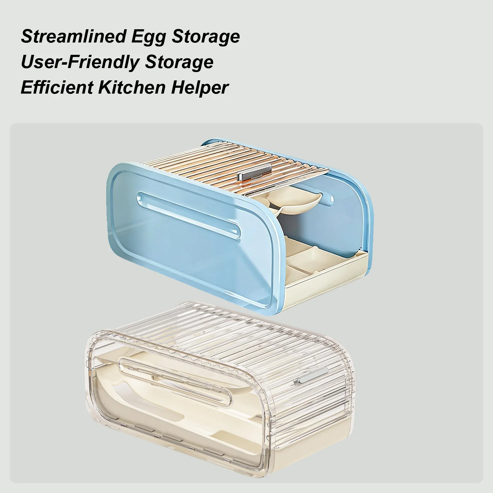 

Automatic Rolling Egg Storage Box Egg Holder For Fridge 2-Tier Automatic Rolling With Sliding Lid Egg Holder Countertop Storage