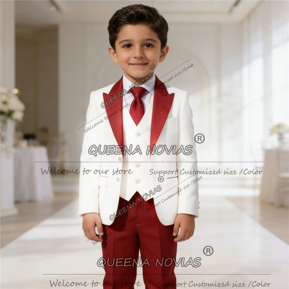 クラシックな子供用スーツ、結婚式用、シングルブレスト、キッズブレザー、カスタマイズ可能な3ピース、男の子の誕生日パーティー用タキシード、2～14歳