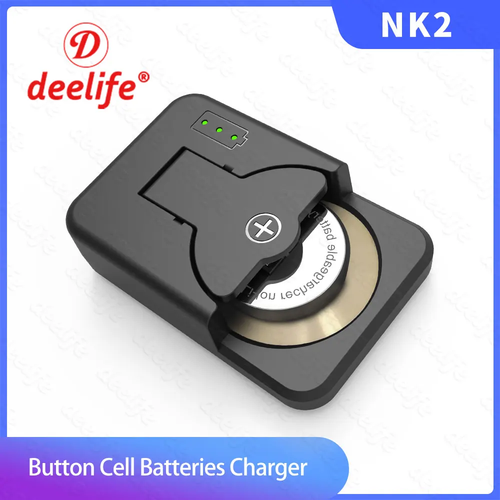 

Deelife Rechargeable Lithium Coin Battery Charger for Li-ion Button Cell Batteries LIR2032 LIR2032H LIR1632 LIR2025 LIR2016