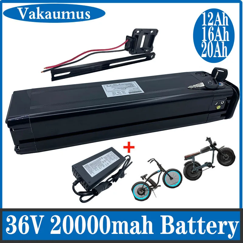 

500W 36V 16AH 20AH Silver Fish Lithium Case Battery Pack 1000W 36V Lithium Battery 18650 10S Ebike Battery with USB Port