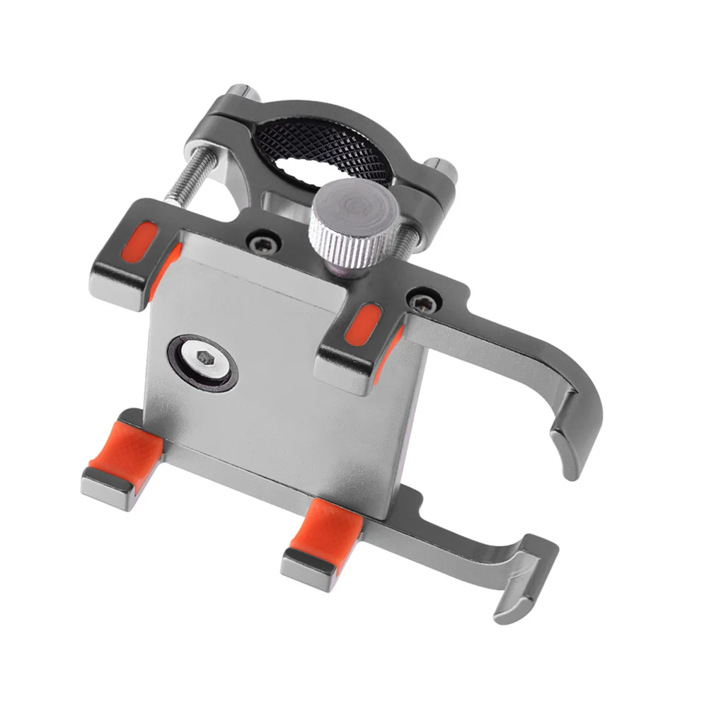 

Кронштейн для мобильного телефона, серебристый, вращающийся на 360 градусов, алюминиевое крепление для велосипеда, подставка с шестью когтями, поддержка навигации для квадроциклов, трехколесных велосипедов