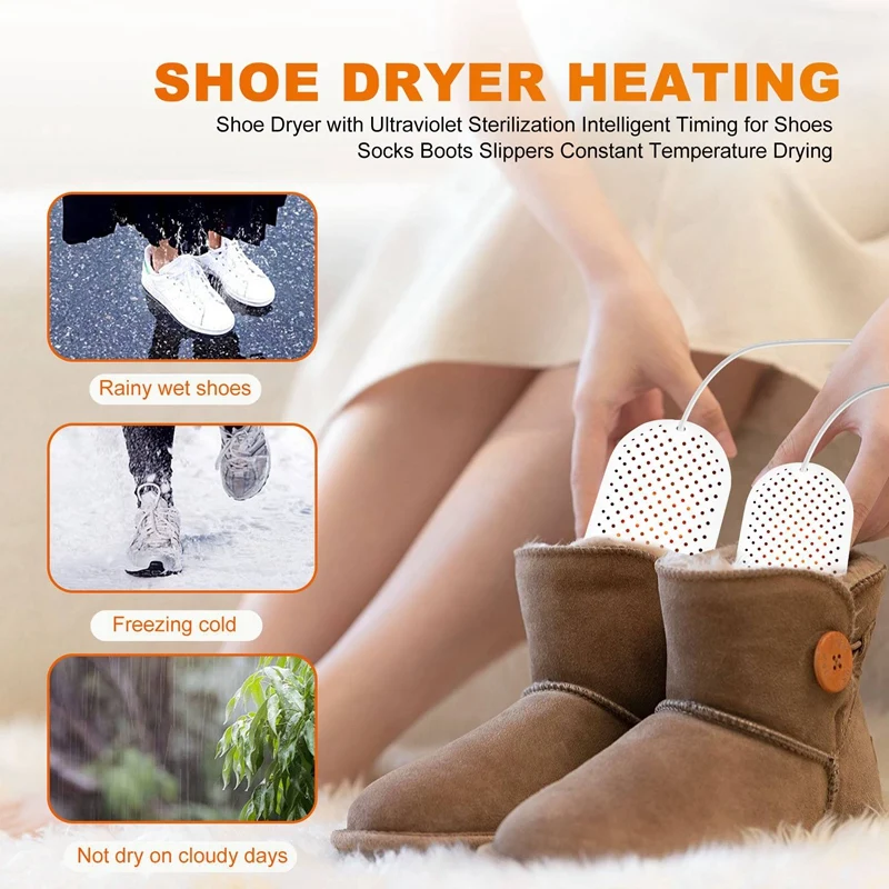 Shoe Dryer With Ultraviolet Sterilization Intelligent Timing For Shoes Socks Boots Slippers Constant Temperature Drying