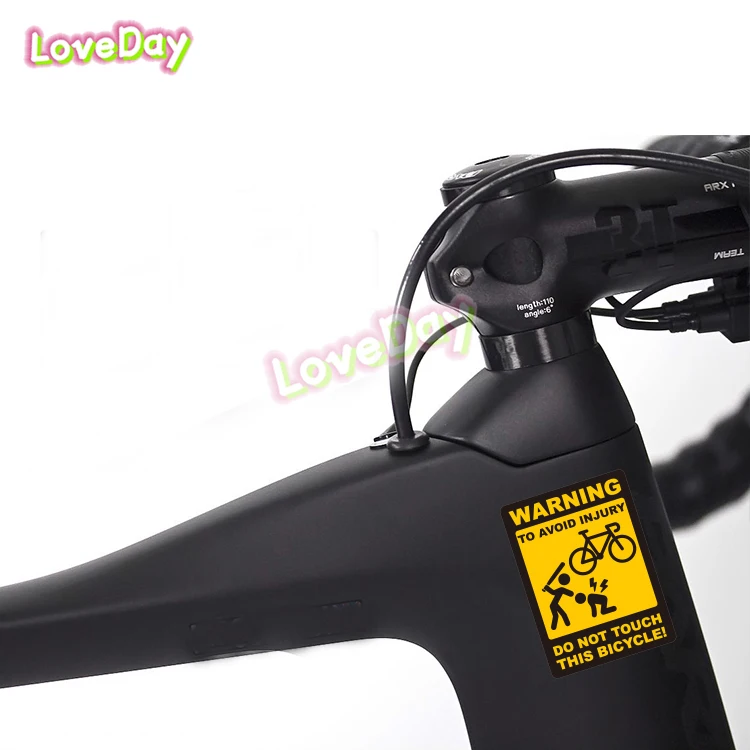 ملصق تحذير مخصص للدراجات ، ملصق إطار قابل للطي وجبال الطريق ، لا تلمس دراجتي #2