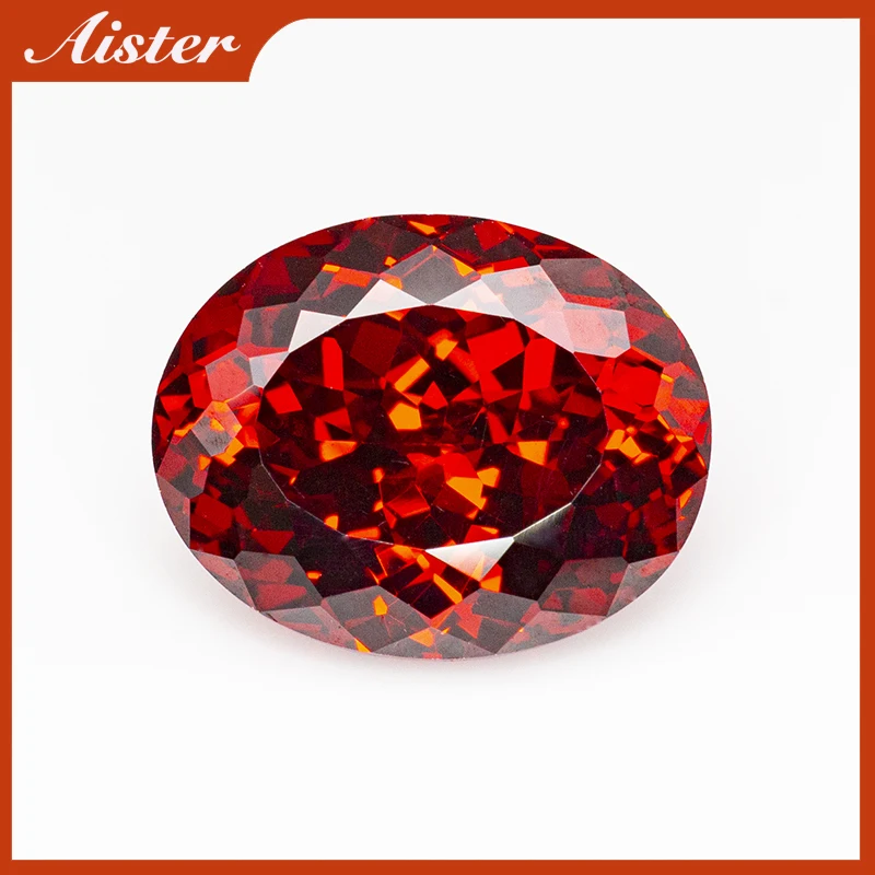 New Red Oval 100 Faceted Cut Cubic Zirconia Lab Zircon CZ 4K Cutting 5A+ Quality for Jewelry Making