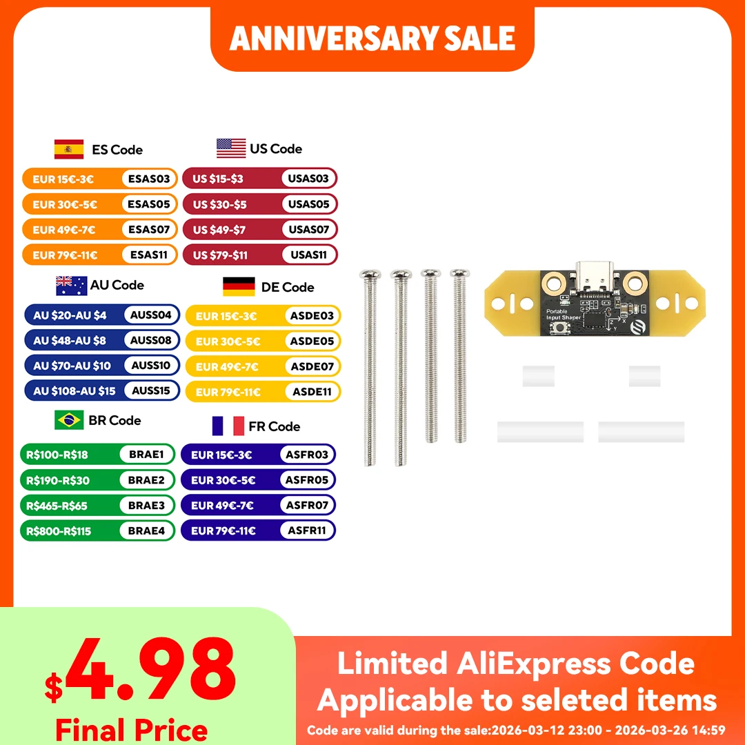 

FYSETC Portable Input Shaper with RP2040 ADXL345 Upgraded 3D Printer Parts Support Klipper for Voron 2.4 V0.1 Trident
