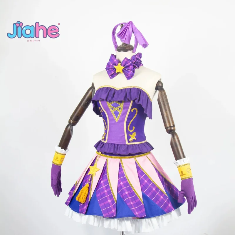 

Anime Aikatsu Friends! Shirakaba Risa Cosplay Costume Women sweet dress necklaces props socks glove Halloween Lolita uniform