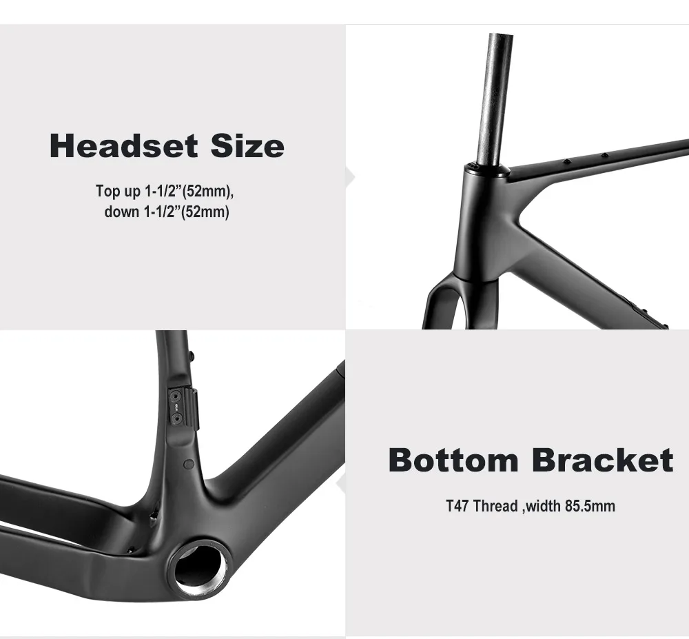 Spcycle G028 Carbon Gravel Bike Rahmen 700x57C UDH-Schaltauge Vollständig interne Kabelführung Gravel Fahrrad Carbon Rahmenset – Detail 5