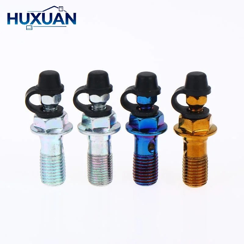 1Set Motorcycle Accessories Brake Bleed Screw Banjo Bolt M10*1.25mm /1.0mm Air Release Brake Caliper Cylinder Screw